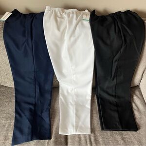 NEW! Set of 3 Alfred Dunner Classics Long Elastic Waist Pants Size 16 Medium